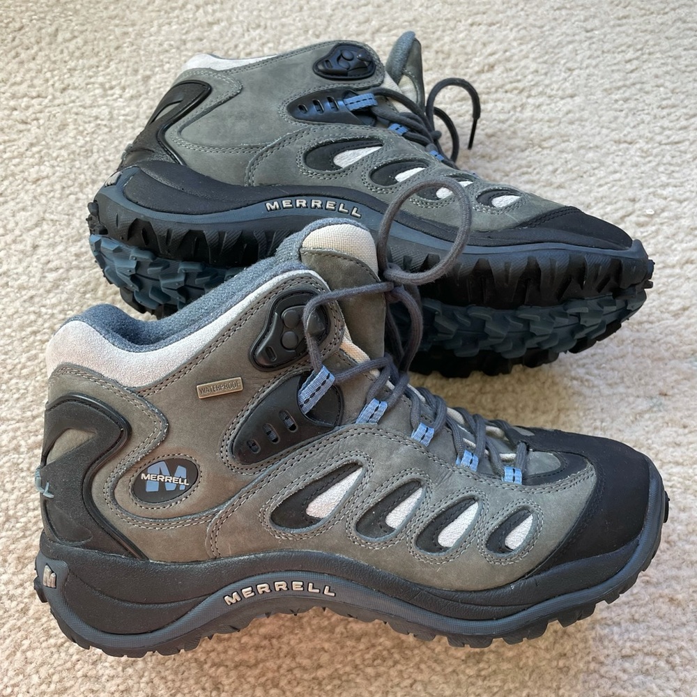 Merrell reflex mid waterproof shale boots hiking boots leather womens sz 10